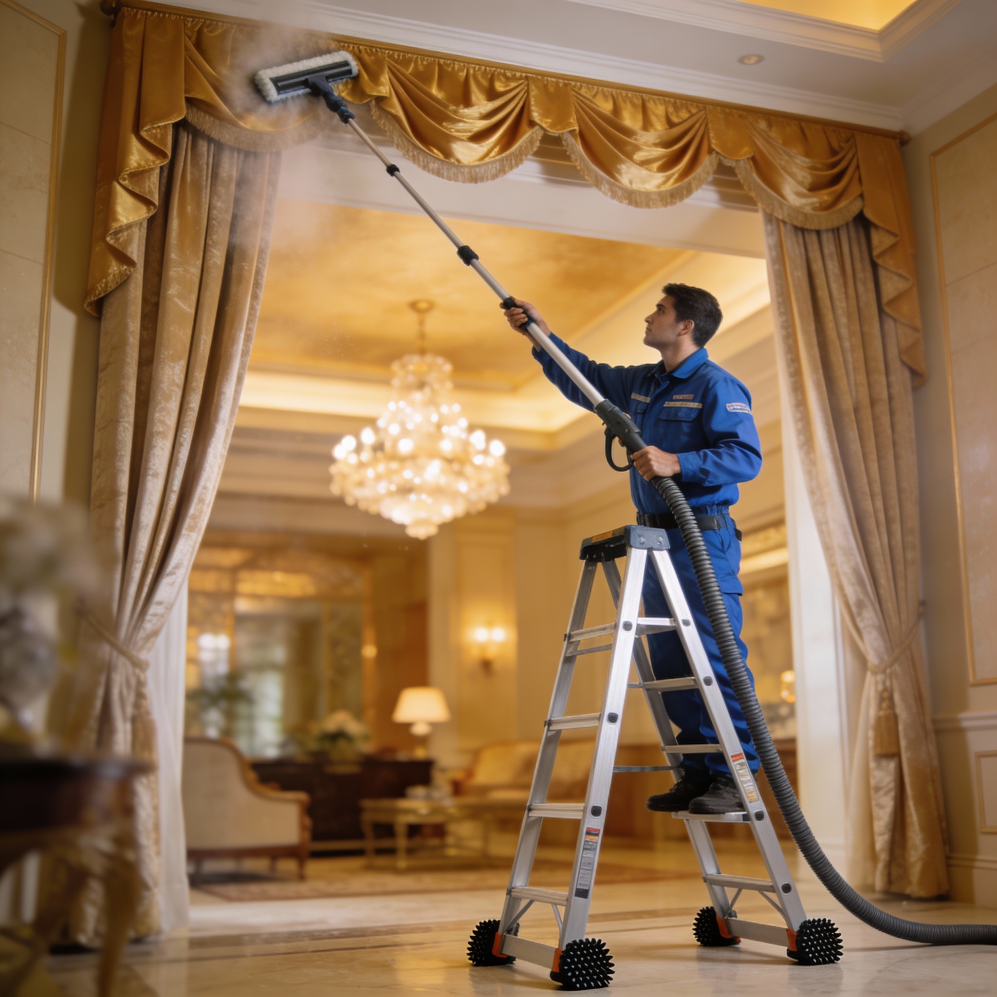 Detail of curtain fabric texture